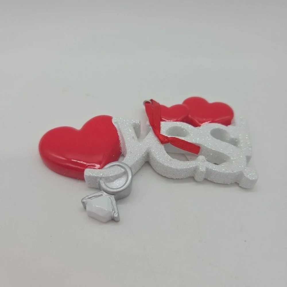 NEW Lot Of 4 YES! Engagement Heart Valentine's Day Ornaments
